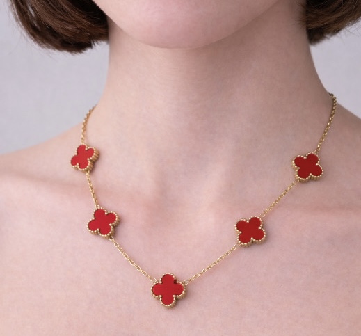 COLLAR VAN ROJO Y DORADO