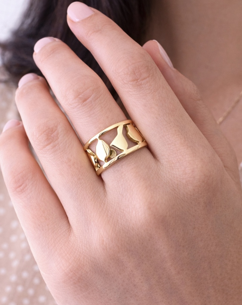 ANILLO AJUSTABLE ISLAS CANARIAS DORADO