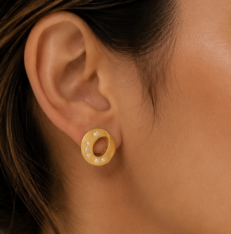 PENDIENTES LUNAR ACERO INOXIDABLE 100X100