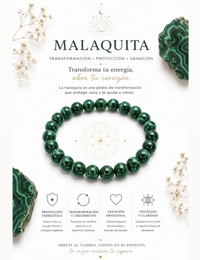 PULSERA DE CUARZO MALAQUITA