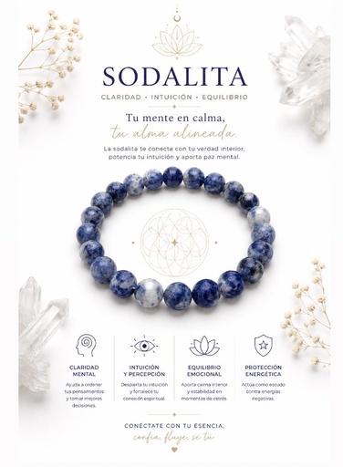 PULSERA DE CUARZO SODALITA