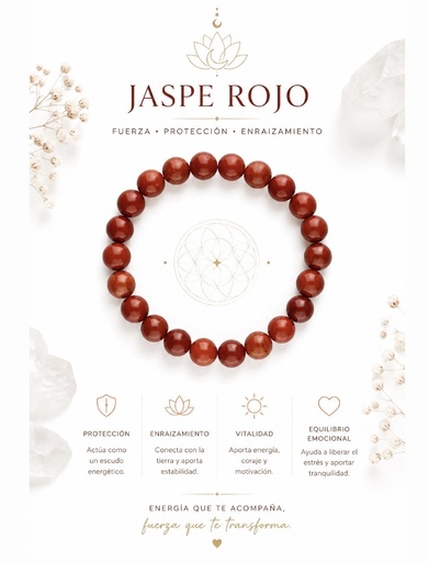 PULSERA DE CUARZO JASPE ROJO